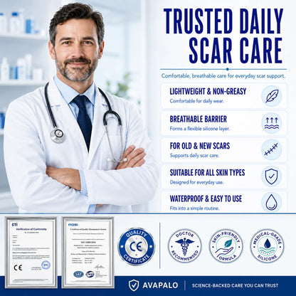 Avapalo® Advanced Silicone Scar Gel – Professional Scar Removal Cream for Surgical Scars, Keloids, Stretch Marks, C-Section & Old or New Scars Repair Treatment