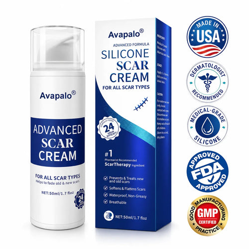 Avapalo® Advanced Silicone Scar Gel – Professional Scar Removal Cream for Surgical Scars, Keloids, Stretch Marks, C-Section & Old or New Scars Repair Treatment