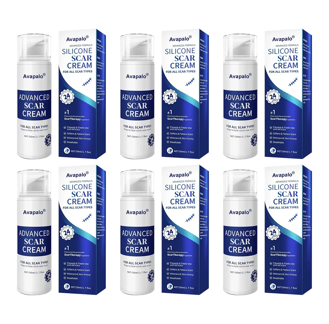 Avapalo® Advanced Silicone Scar Gel – Professional Scar Removal Cream for Surgical Scars, Keloids, Stretch Marks, C-Section & Old or New Scars Repair Treatment