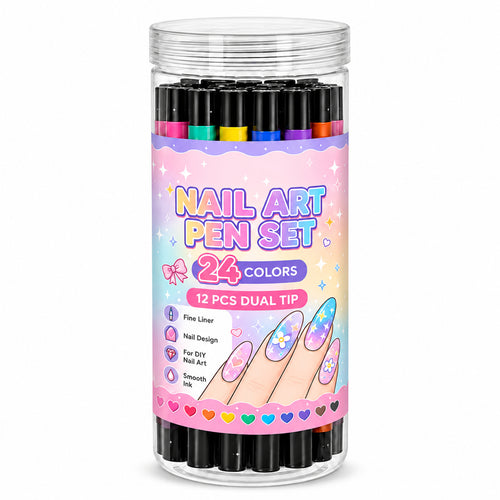 Two Tips, Endless Looks: 24-Color Nail Drawing Set 🌈💅 (offer)