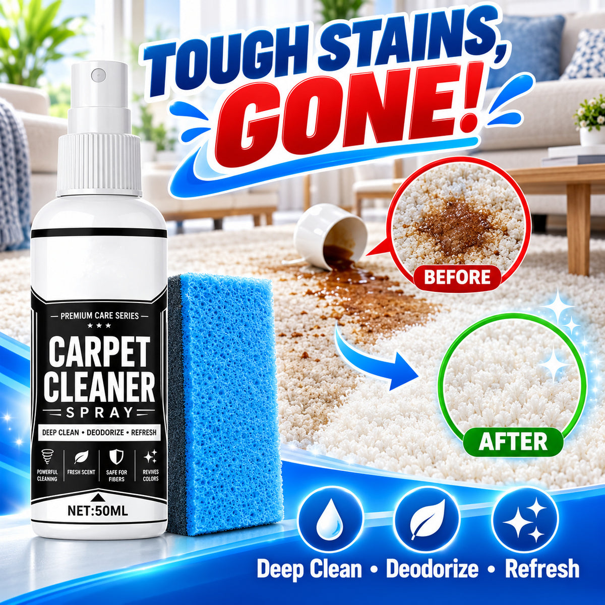 Deep Cleaning Carpet & Upholstery Cleaner Spray