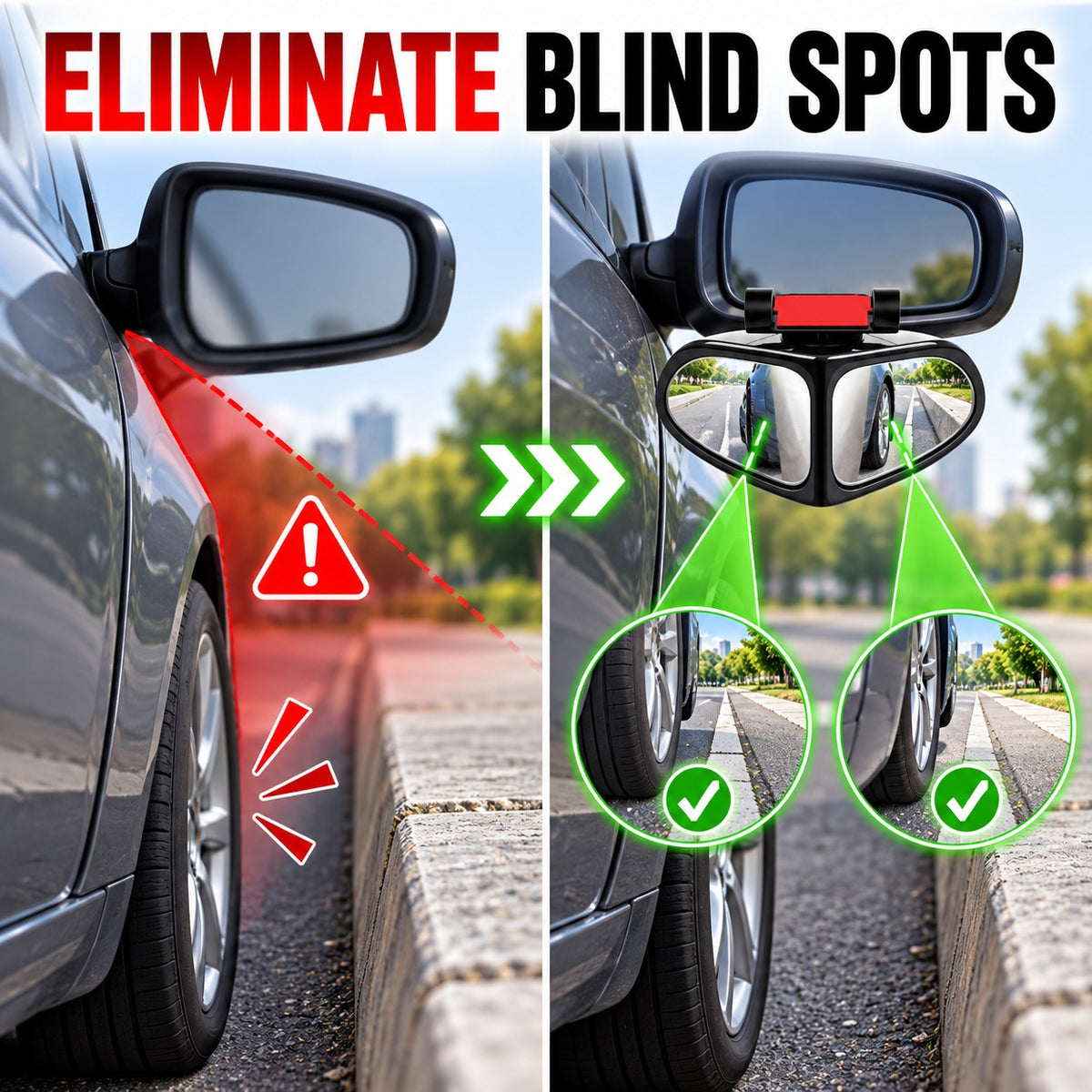 Dual-View 360° Adjustable HD Parking Mirror