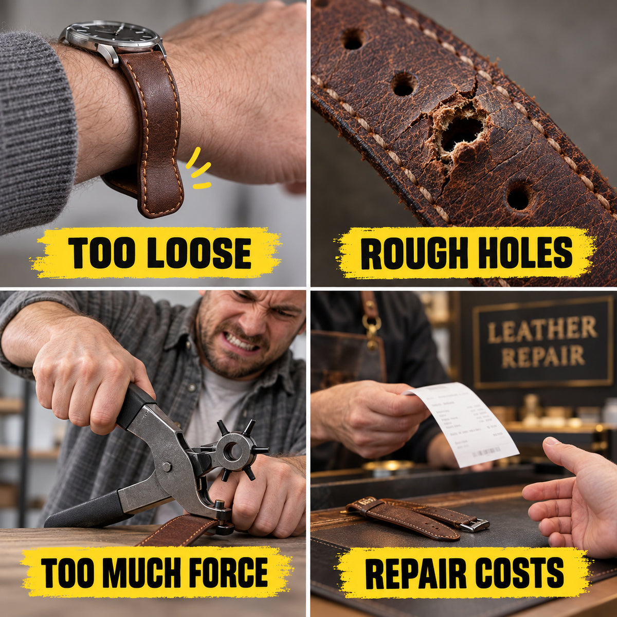 Portable 2mm Watch Strap & Leather Hole Punch Plier