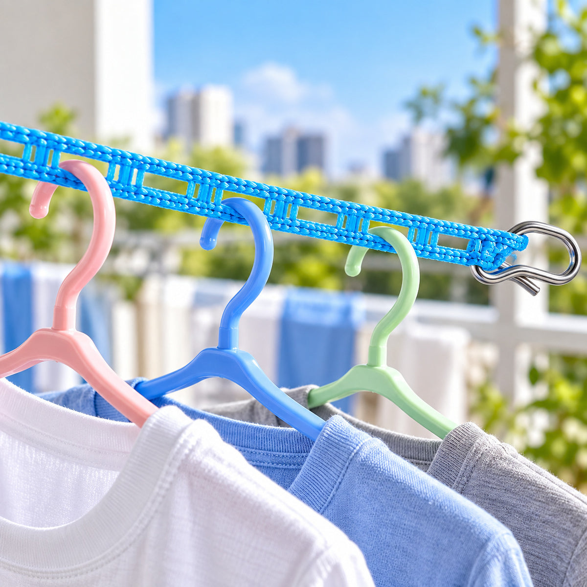 Windproof Hanger-Slot Clothesline