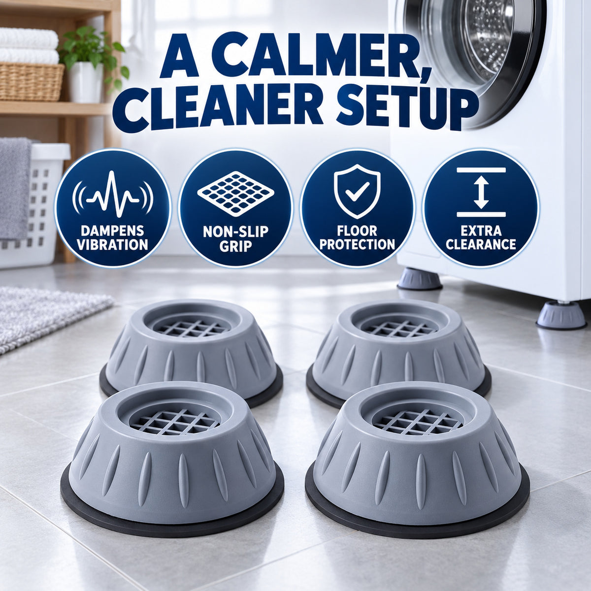 Protect Floors, Settle Movement | Vibration-Damping Appliance Pads 🛡️〰️🏡