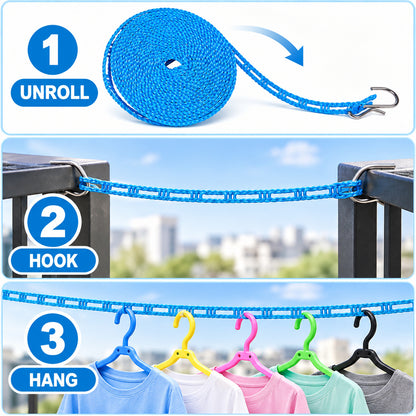 Windproof Hanger-Slot Clothesline
