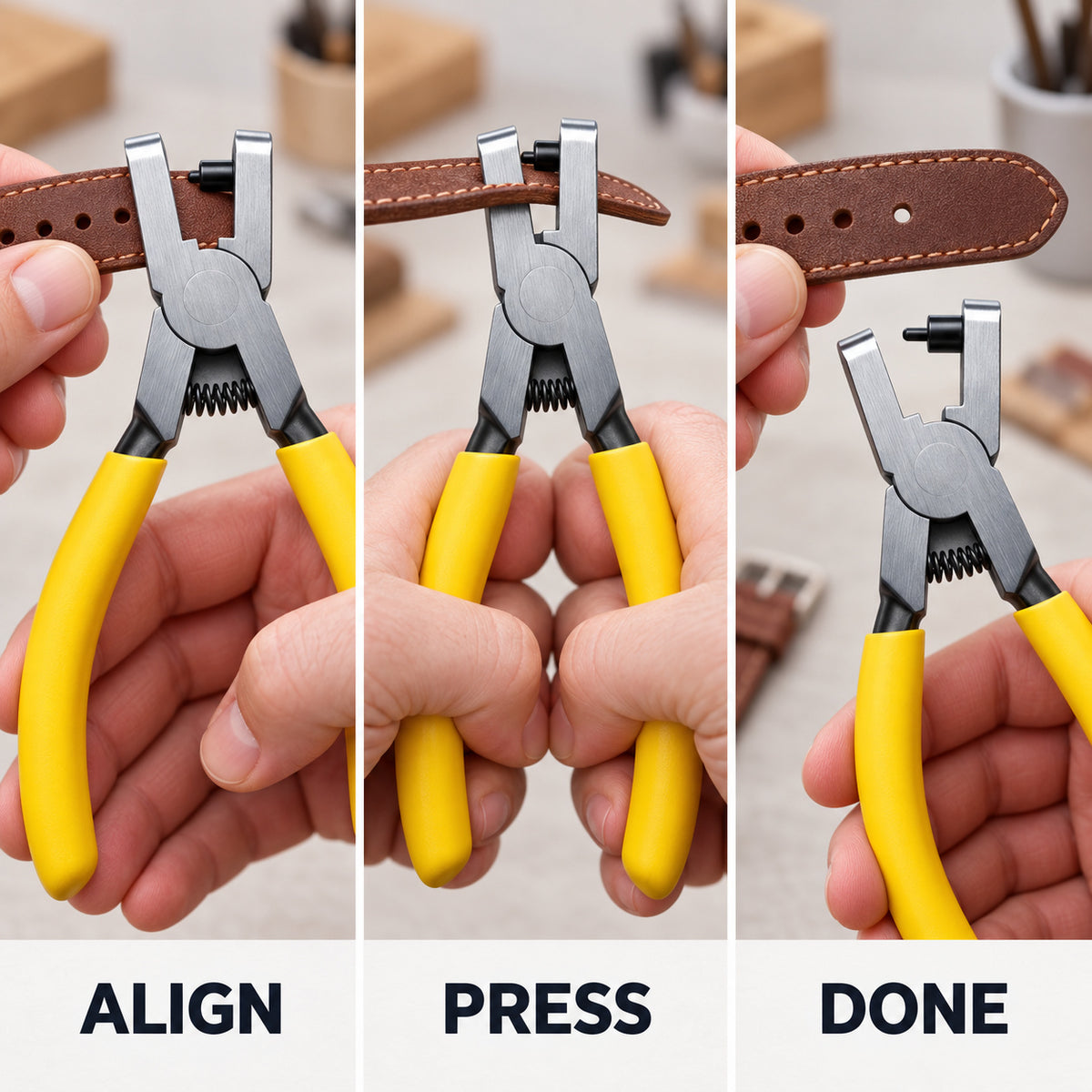 Portable 2mm Watch Strap & Leather Hole Punch Plier