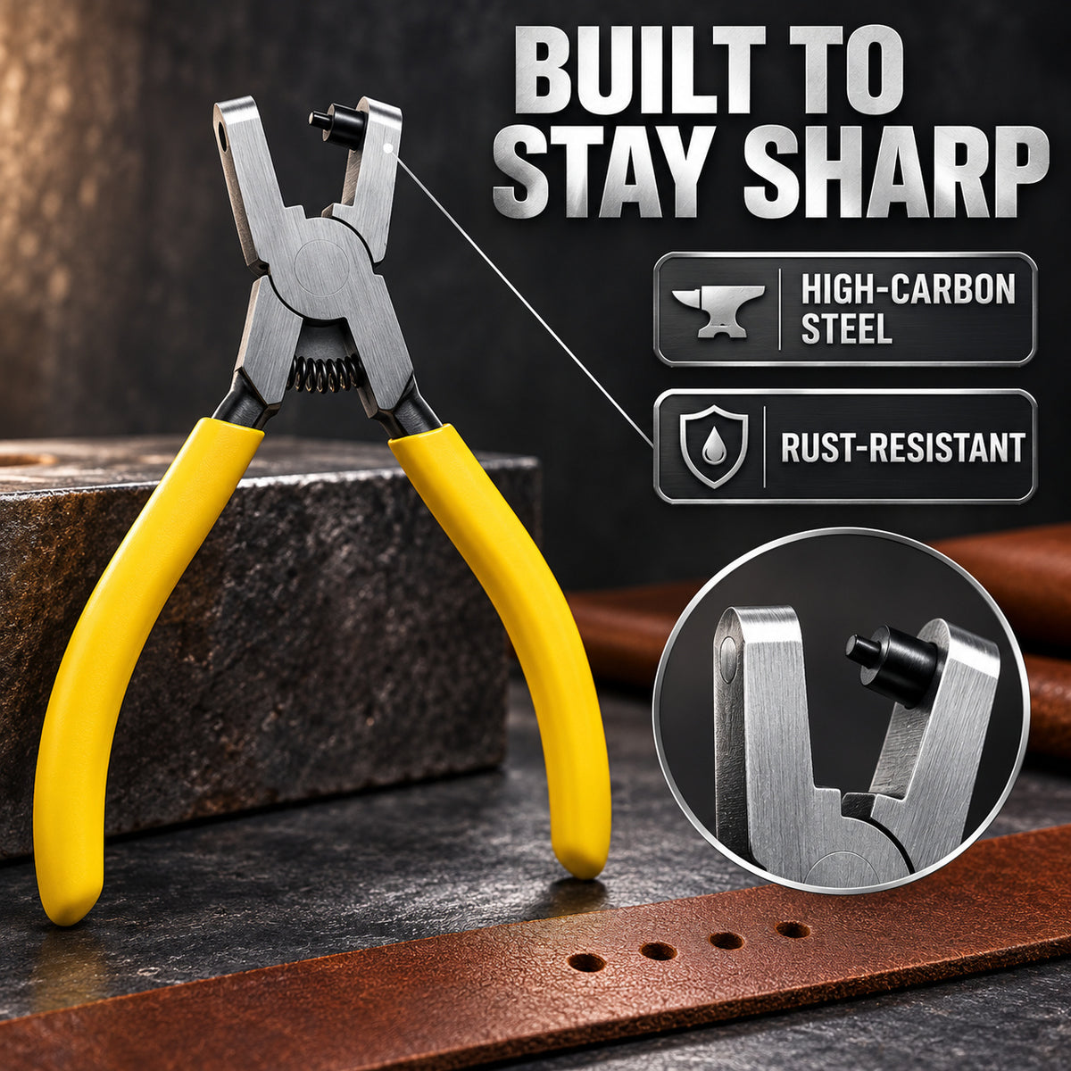 Portable 2mm Watch Strap & Leather Hole Punch Plier