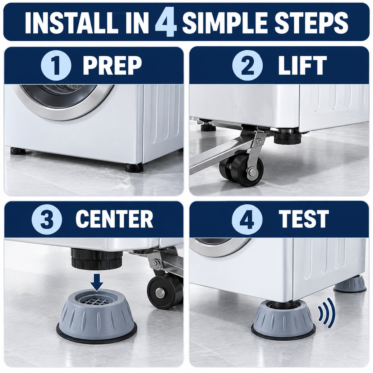 Protect Floors, Settle Movement | Vibration-Damping Appliance Pads 🛡️〰️🏡