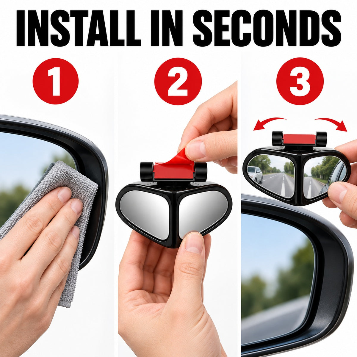 Dual-View 360° Adjustable HD Parking Mirror