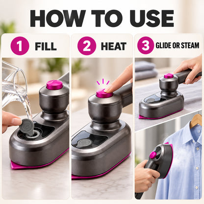 Everyday Wrinkle Fix 💨👗 90° Rotating Portable Steamer