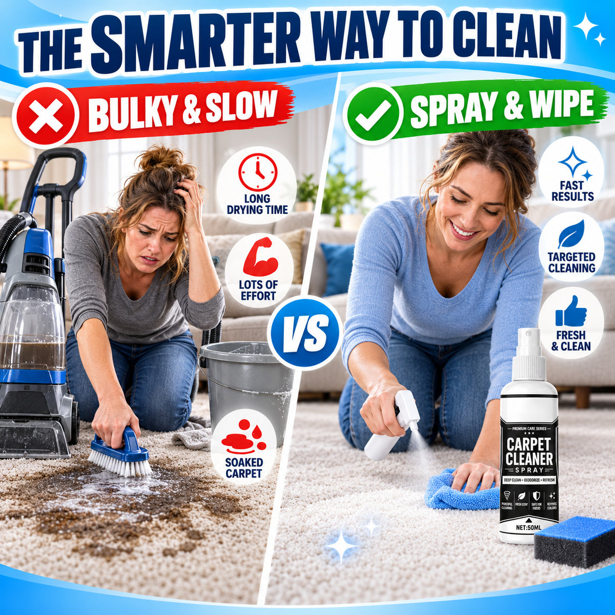 Deep Cleaning Carpet & Upholstery Cleaner Spray