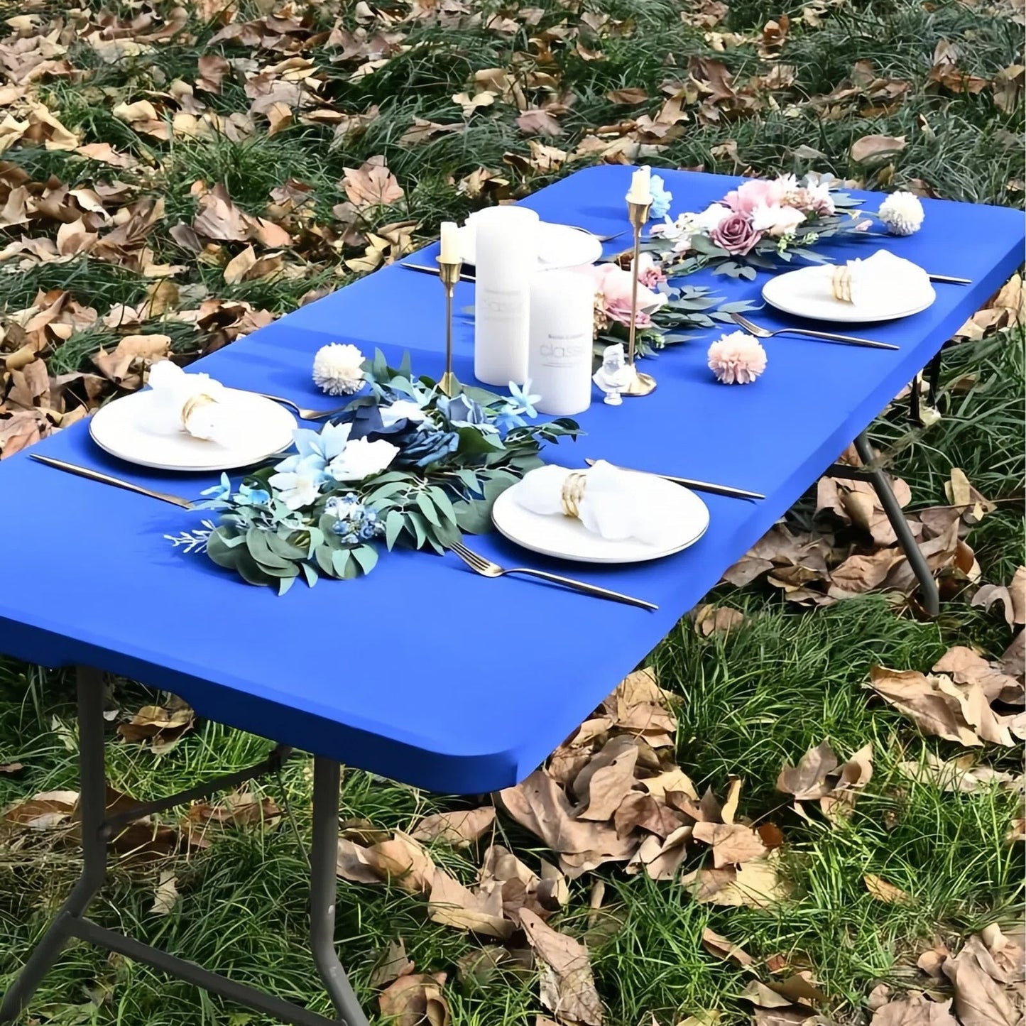 Vivia™ Stretch Fabric Table Top Cap Cover – Elastic Edge, Waterproof & Reusable