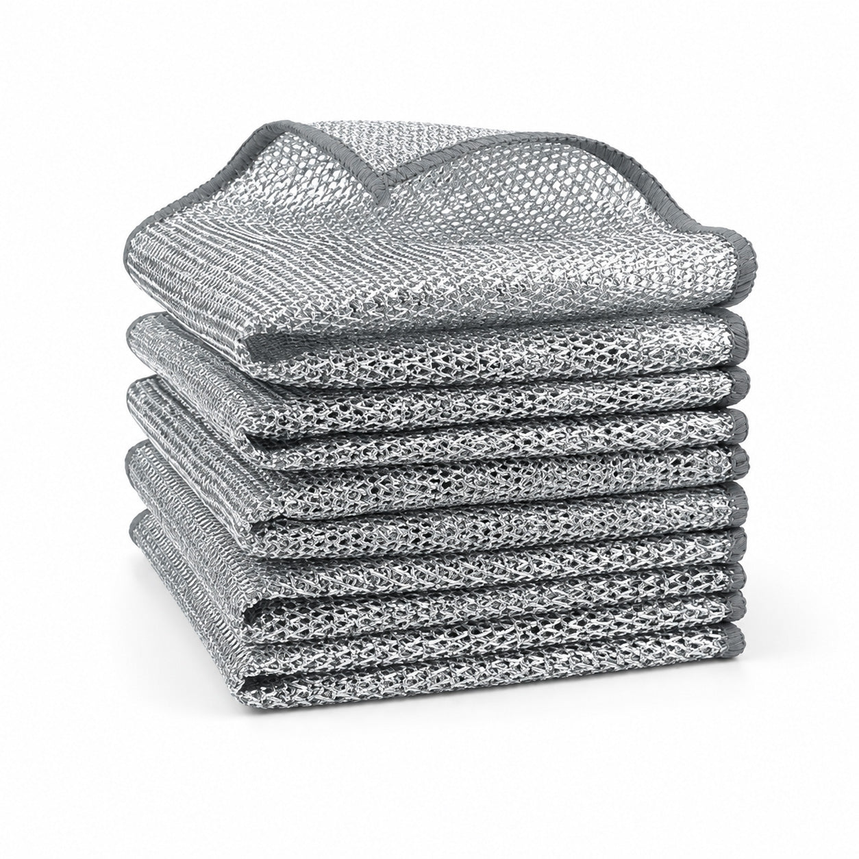 ⏳LAST DAY BUY 2 GET 1 FREE!💕Vivia™ Silver Mesh Dishcloths – Tough on Stubborn Stains, Gentle on Cookware✨