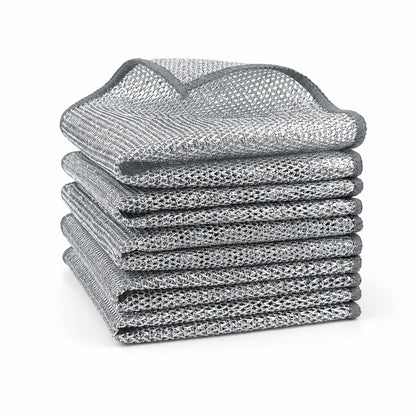 ⏳LAST DAY BUY 2 GET 1 FREE!💕Vivia™ Silver Mesh Dishcloths – Tough on Stubborn Stains, Gentle on Cookware✨