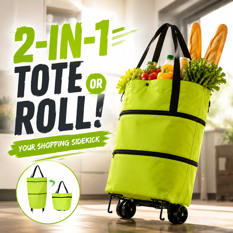 Foldable 2-in-1 Rolling Tote Bag