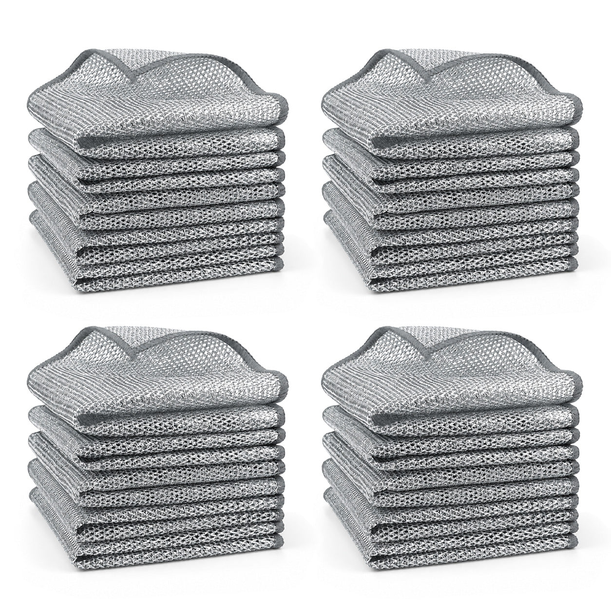 ⏳LAST DAY BUY 2 GET 1 FREE!💕Vivia™ Silver Mesh Dishcloths – Tough on Stubborn Stains, Gentle on Cookware✨