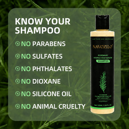 🌊🦄LAST DAY 50% OFF🏆NAVOZILO® Official-Size Rosemary Keratin Scalp Shampoo| Full-size scalp care for thicker-looking, stronger-feeling hair.