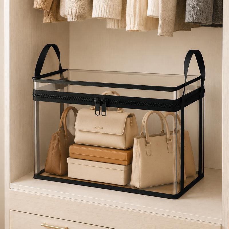 ⏳LAST DAY BUY 2 GET 1 FREE!💕Vivia™ Transparent Storage Bag – Large, Dust & Moisture-Proof with Handle✨