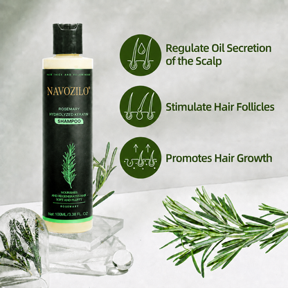 🌊🦄LAST DAY 50% OFF🏆NAVOZILO® Official-Size Rosemary Keratin Scalp Shampoo| Full-size scalp care for thicker-looking, stronger-feeling hair.