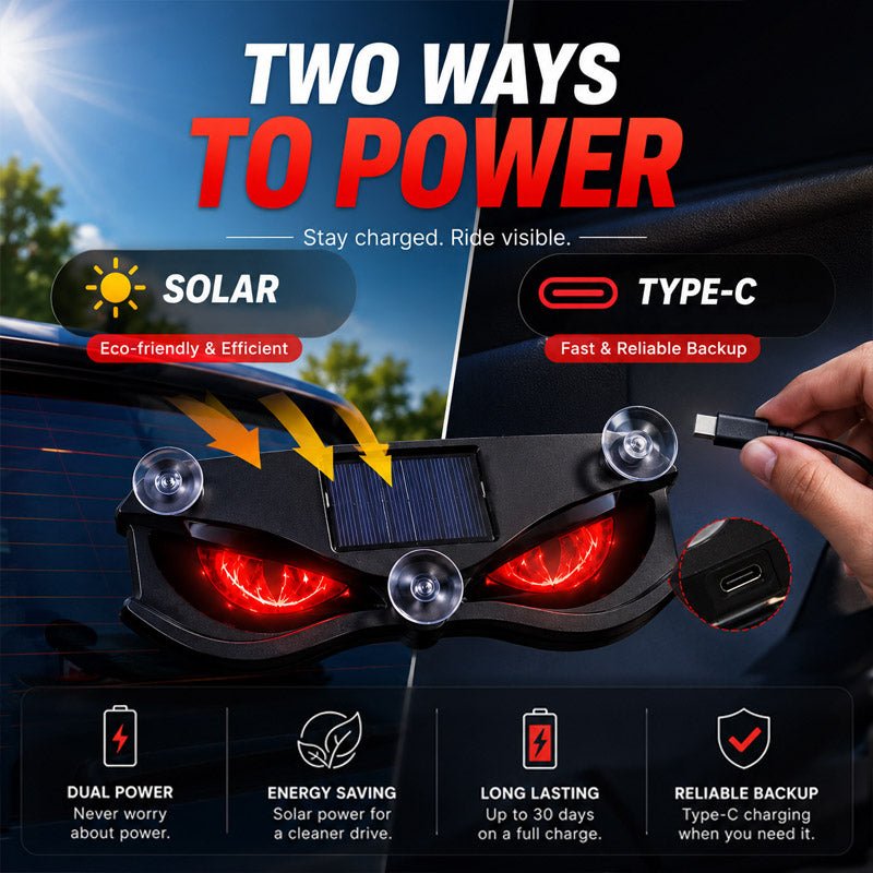 Solar-Powered LED Car Warning Light
