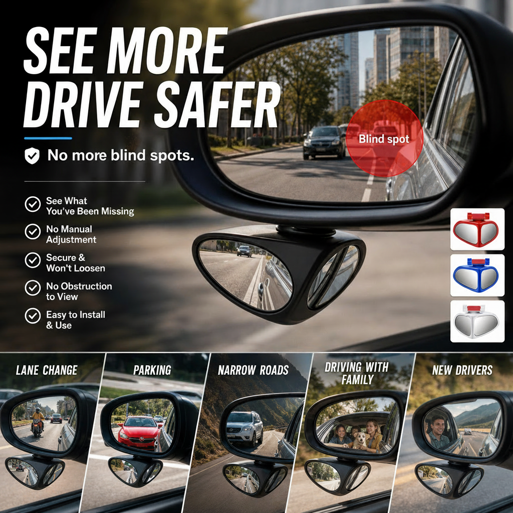Dual-View 360° Adjustable HD Parking Mirror