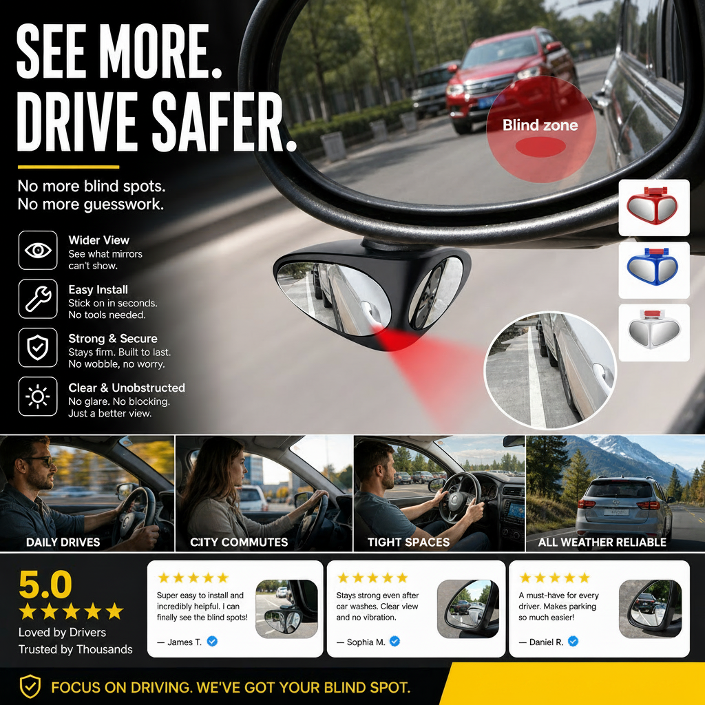Dual-View 360° Adjustable HD Parking Mirror
