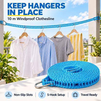Windproof Hanger-Slot Clothesline