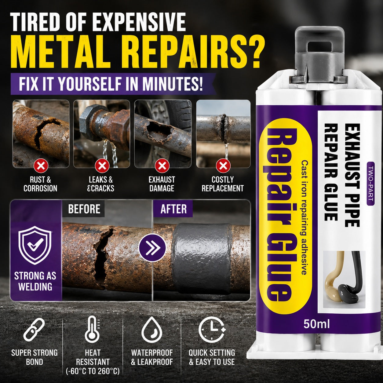 Fix Metal Without Welding 🔧⚙️ Weld Metal Repair Glue