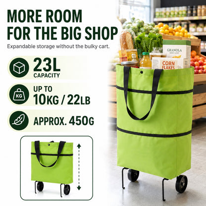 Foldable 2-in-1 Rolling Tote Bag