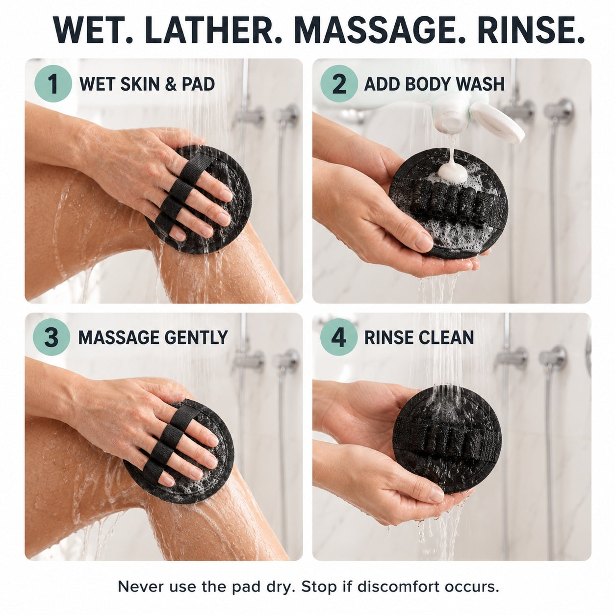 Rubber Body Exfoliating Pad