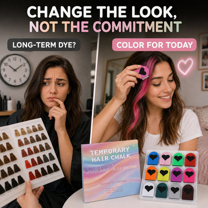 12-Color Temporary Hair Chalk Applicator Set