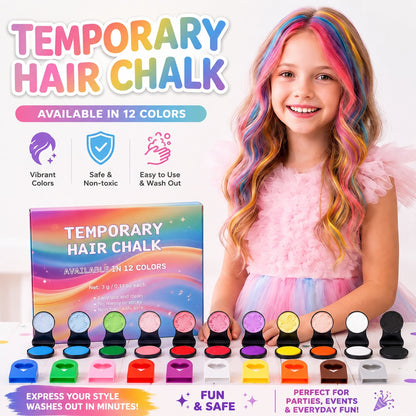 12-Color Temporary Hair Chalk Applicator Set
