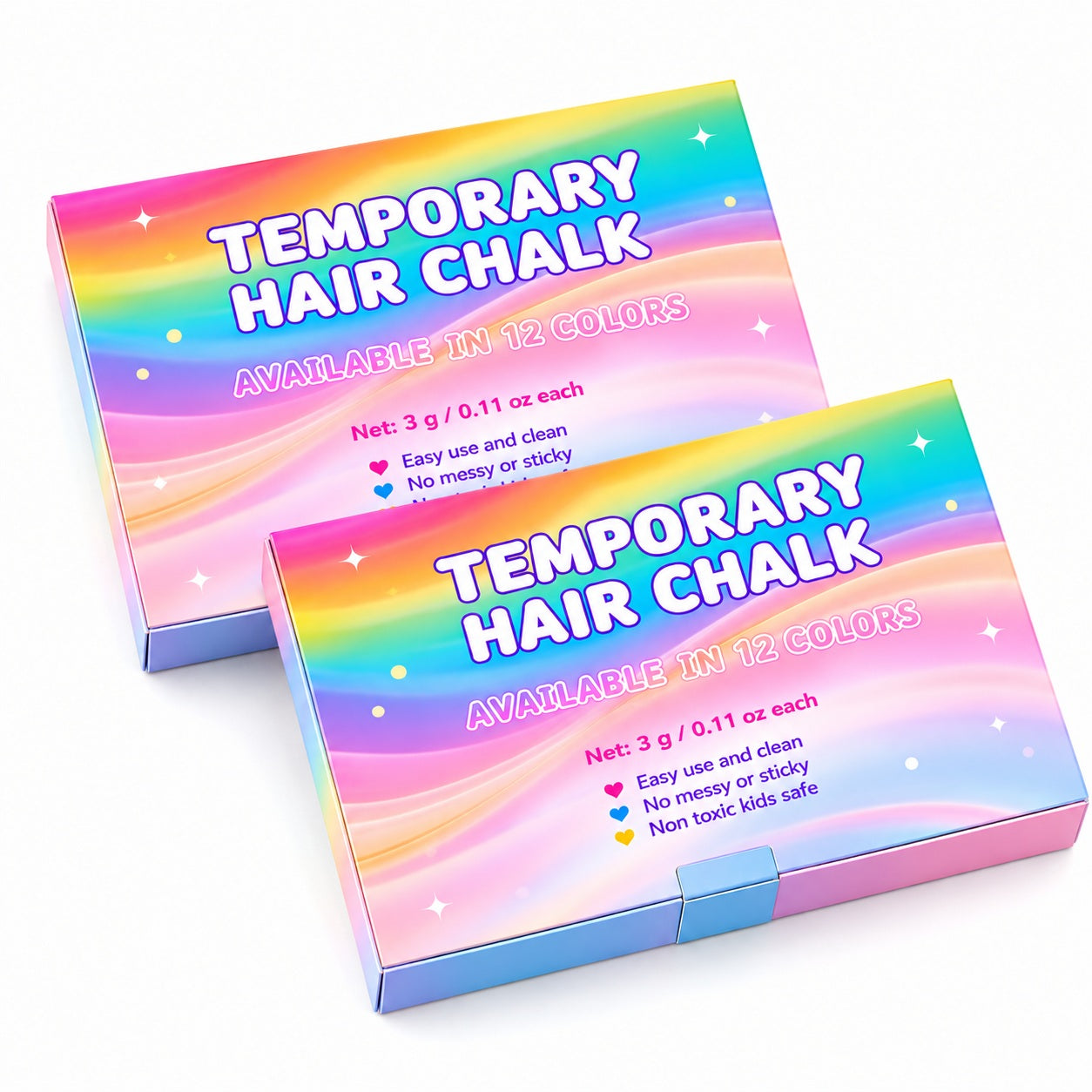 12-Color Temporary Hair Chalk Applicator Set