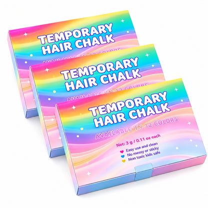 12-Color Temporary Hair Chalk Applicator Set
