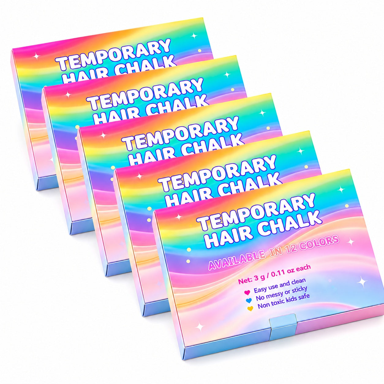 12-Color Temporary Hair Chalk Applicator Set
