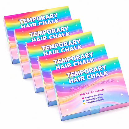 12-Color Temporary Hair Chalk Applicator Set
