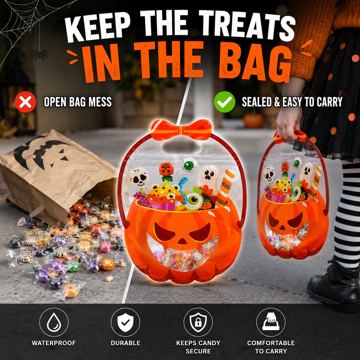 Halloween Plastic Goodie Bags👻🎃🍭