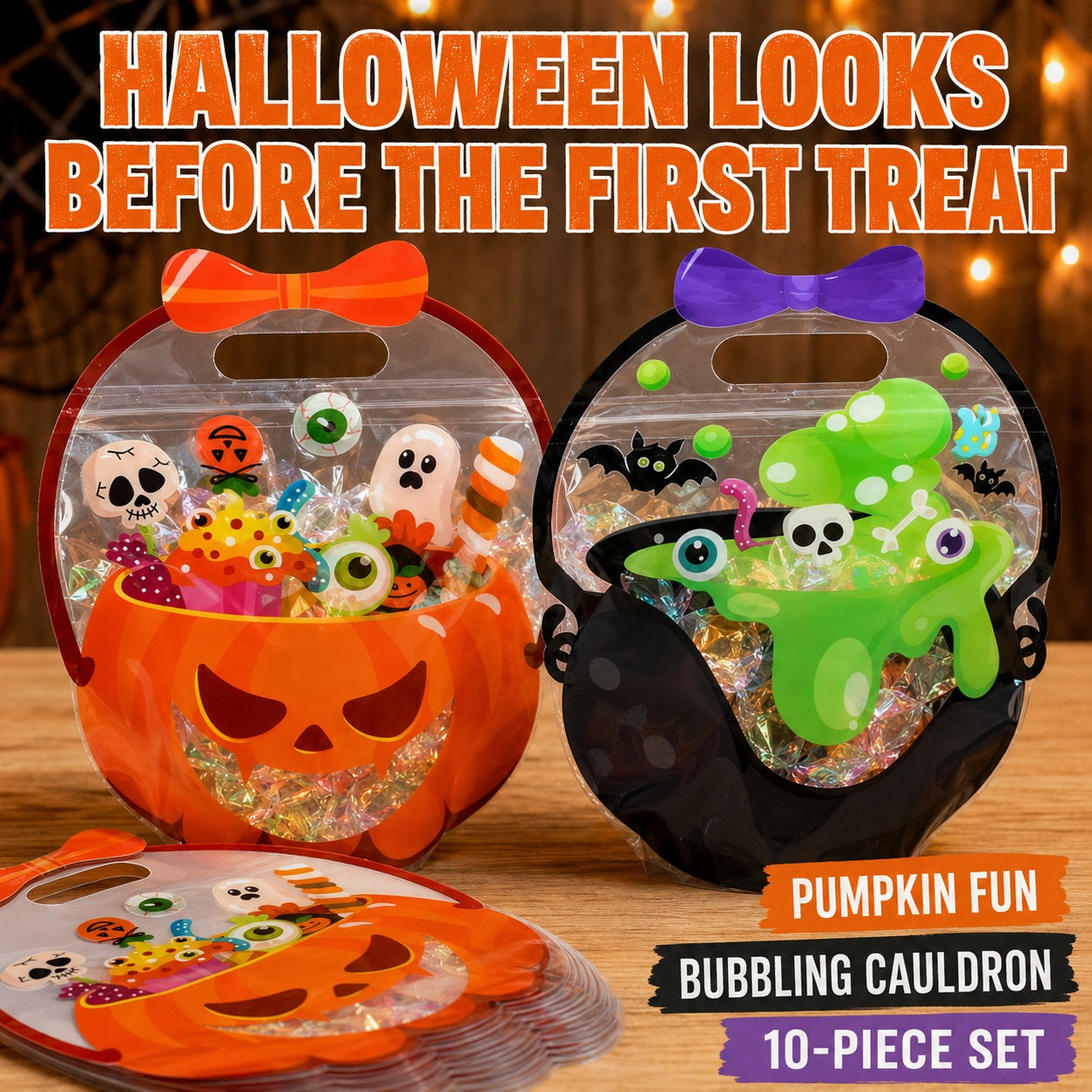 Halloween Plastic Goodie Bags👻🎃🍭