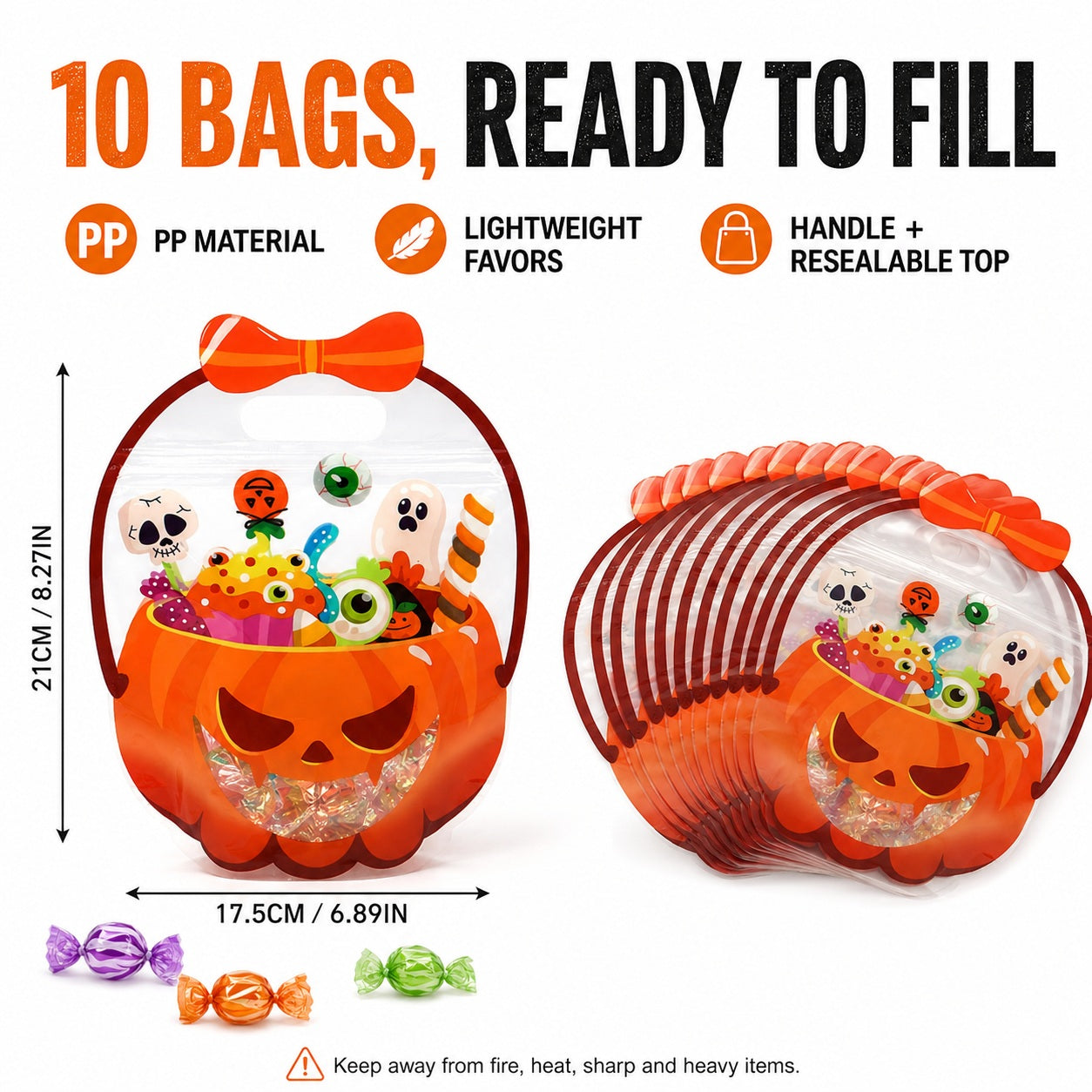 Halloween Plastic Goodie Bags👻🎃🍭