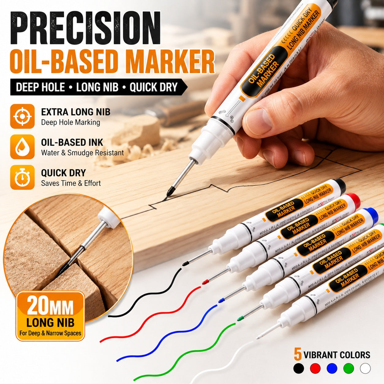 Precision Tip Quick-Dry Oil-Based Marker Pen