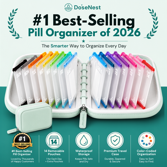 All-in-One Travel Pill Organizer with Removable Pouches