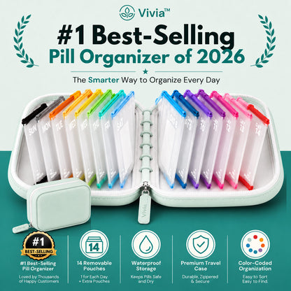 Travel Pill Organizer with Pouches