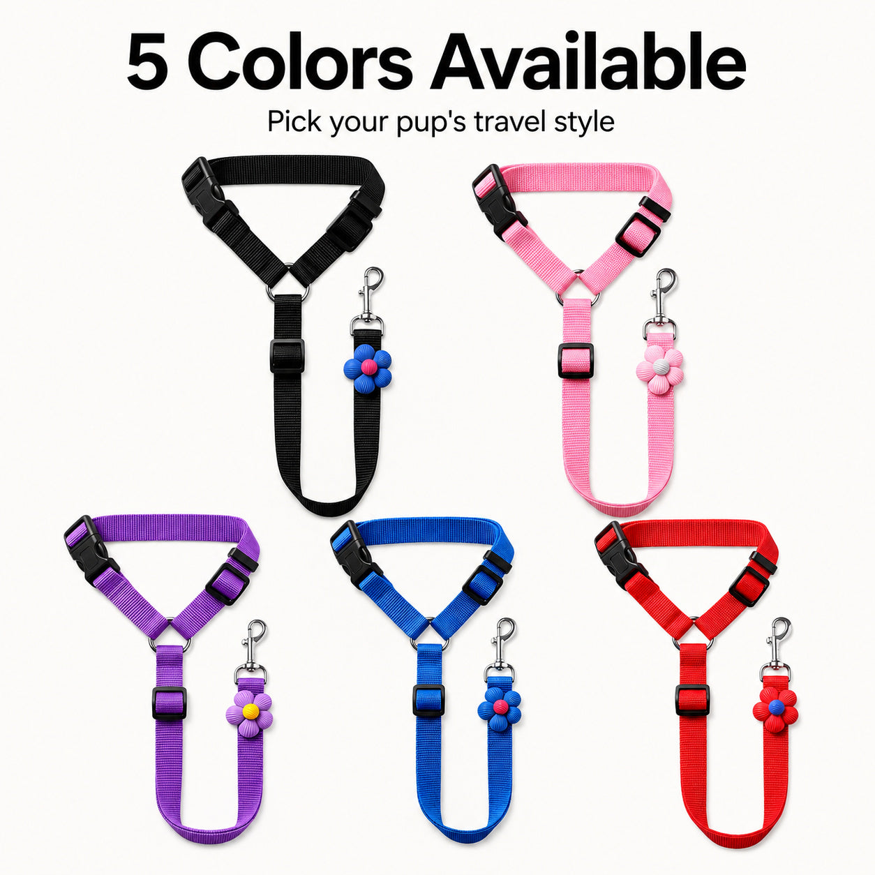Easy Ride Upgrade 🐾✨ 2-in-1 Headrest Dog Car Seat Belt Leash