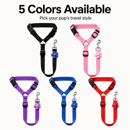 Easy Ride Upgrade 🐾✨ 2-in-1 Headrest Dog Car Seat Belt Leash