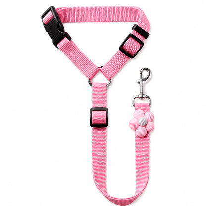 Easy Ride Upgrade 🐾✨ 2-in-1 Headrest Dog Car Seat Belt Leash (offer)