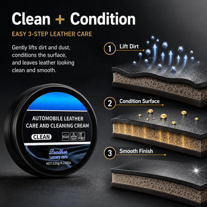 Home & Car Favorite 🚗🛋️ Leather Care Cream with Easy Wipe-On Cleaning