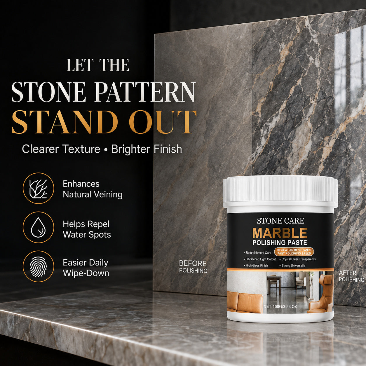 A Brighter Finish in One Routine 🧽✨ Marble Surface Polish