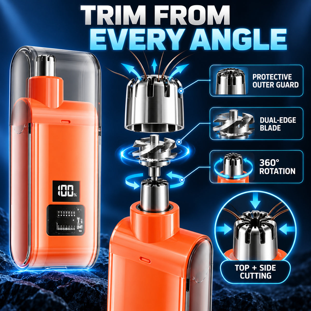 Rechargeable Nose & Ear Hair Trimmer